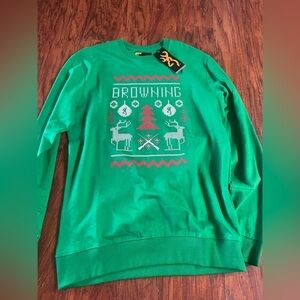 Browning casual sportswear Christmas sweater size Large